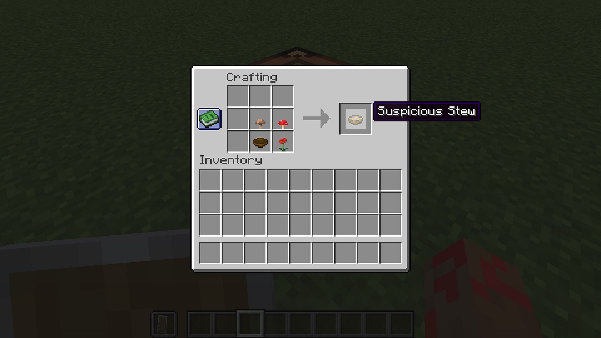 Crafting recipe for the suspicious stew in Minecraft (Image via Mojang)