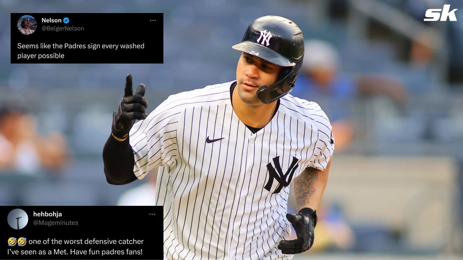 Nomadic catcher Gary Sanchez was signed by the San Diego Padres on Monday