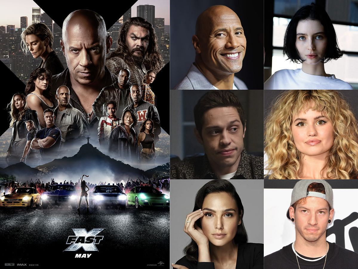 Collage of poster of Fast X and all the cameos in the movie (images via IMDB and Rotten Tomatoes)