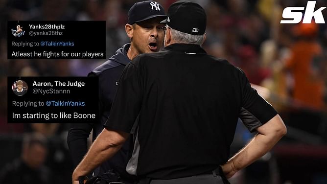 New York Yankees fans react to manager Aaron Boone's heated ejection after arguing balls and strikes: "At least he fights for our players"