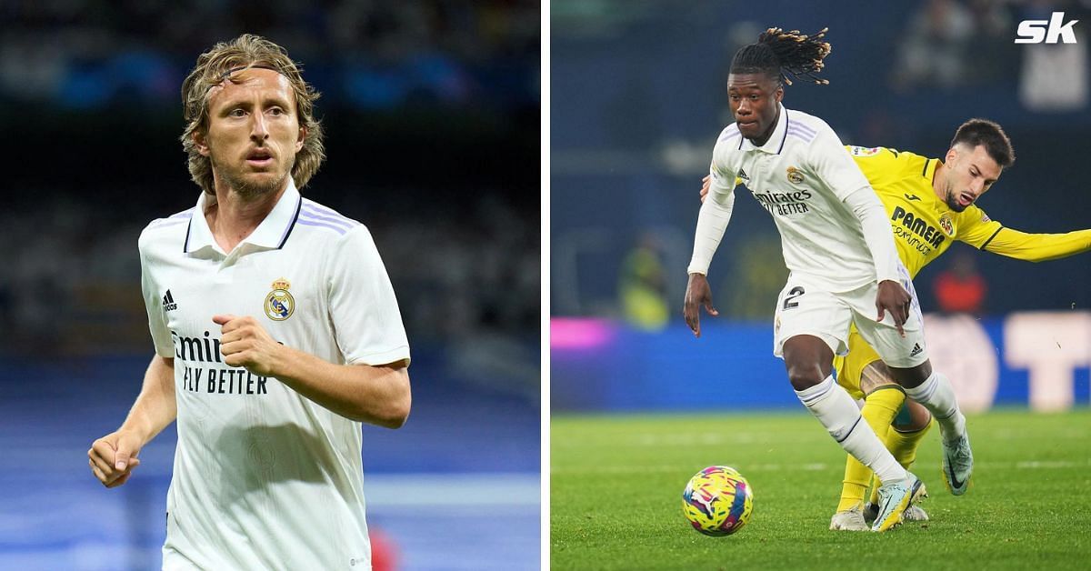 Luka Modric (L) says Eduardo Camavinga (R) will play for Real Madrid against Manchester City.