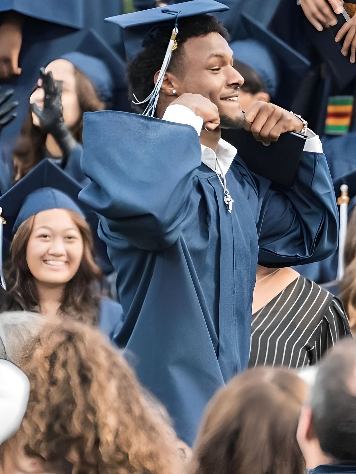 Bronny flexing while marching