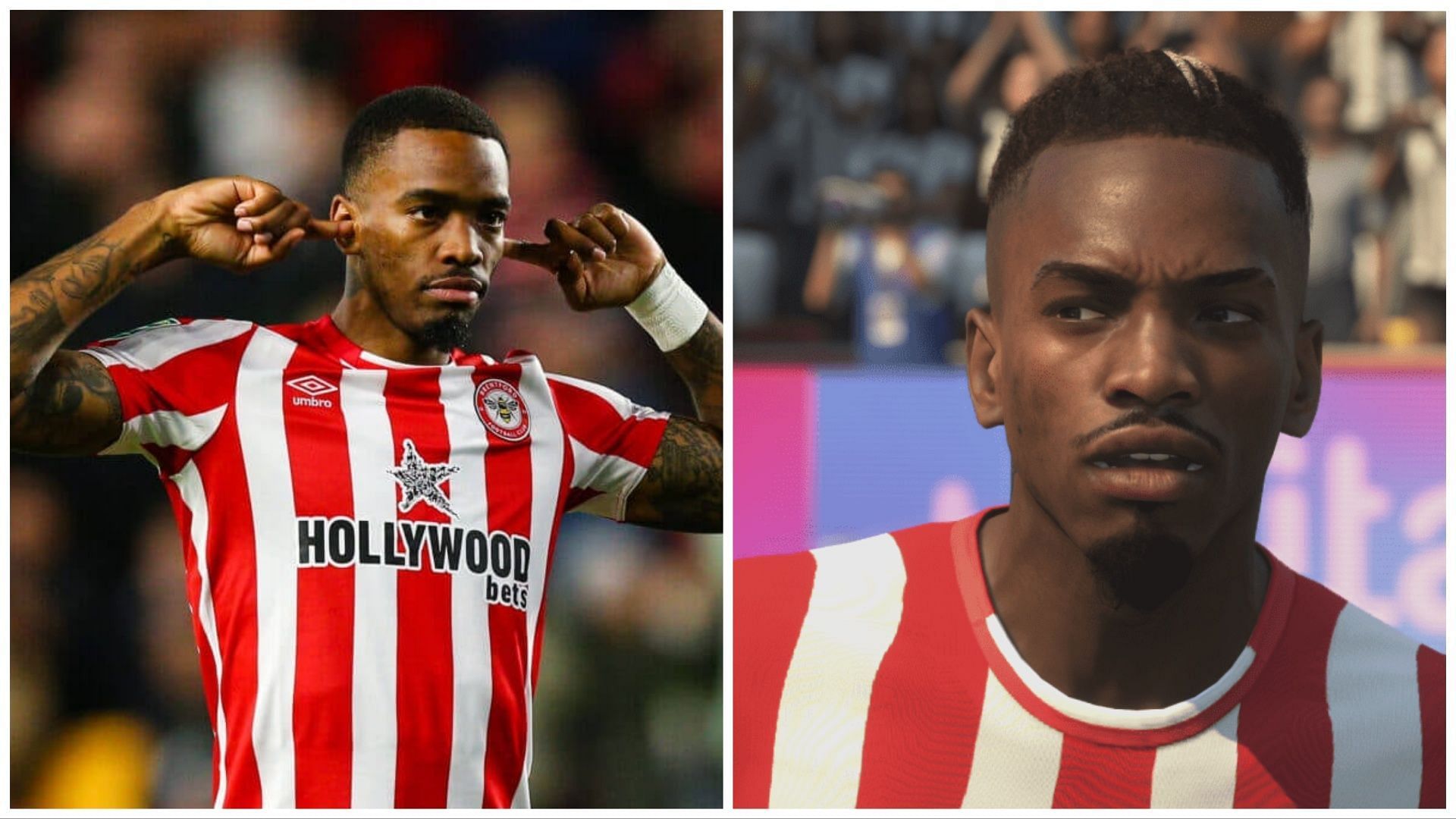 Toney has been removed from FIFA (Images via Getty and EA Sports)
