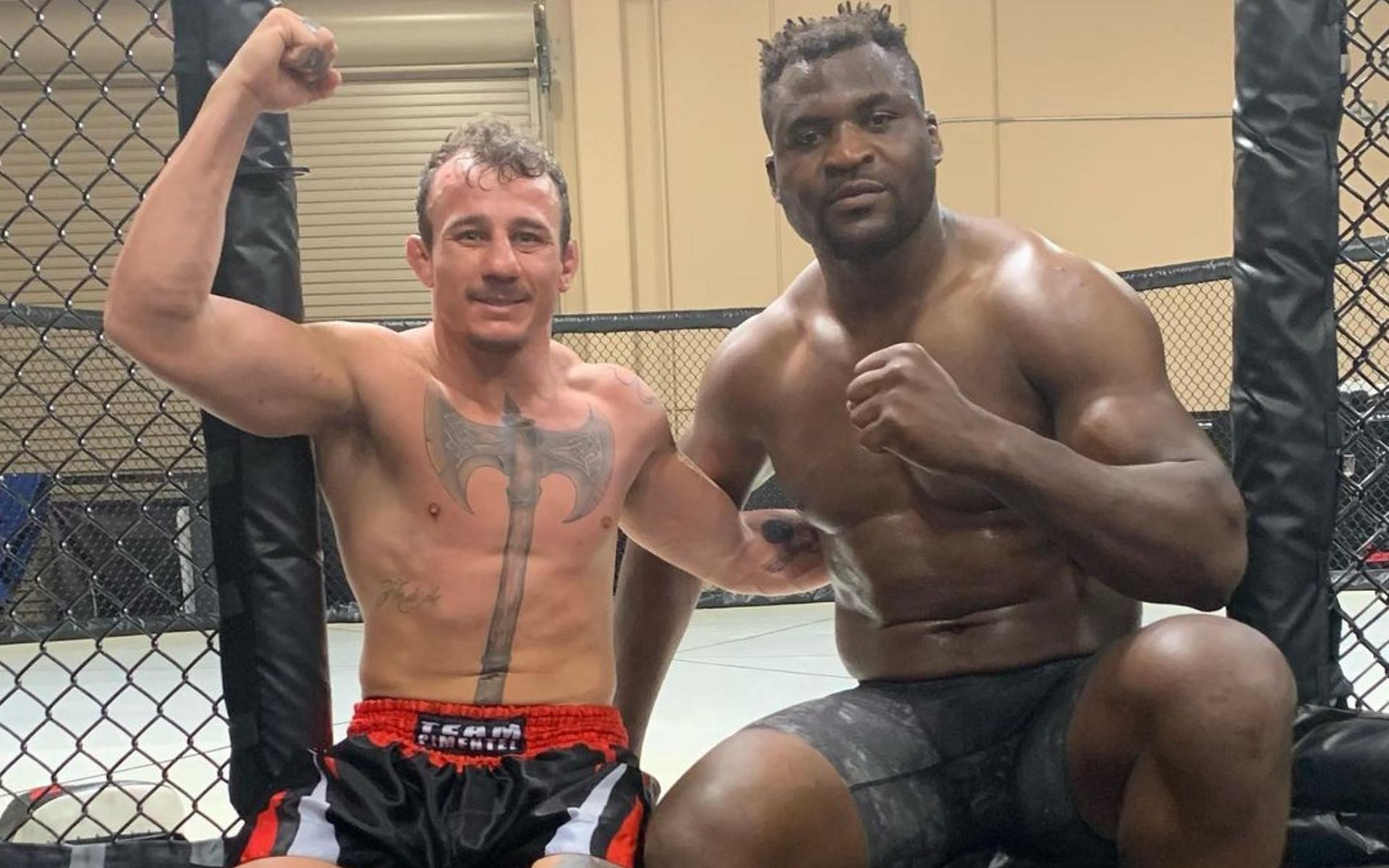 Deceased MMA fighter Mauro Chaulet (left), with Francis Ngannou (right) [Image courtesy: @maurochaulet on Instagram]