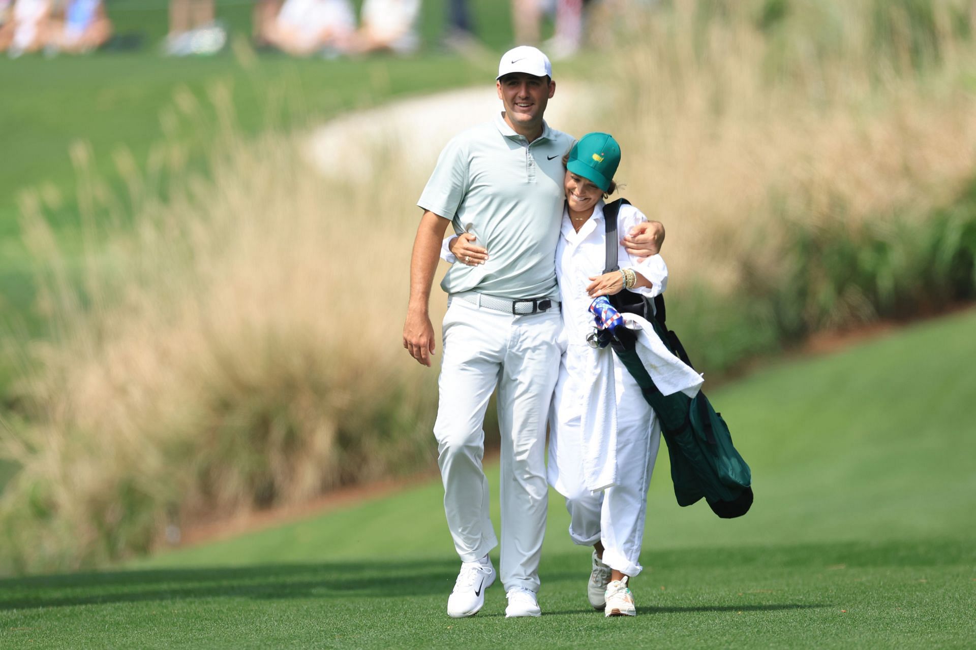 The Schefflers at The Masters, 2022 (Image via Getty)