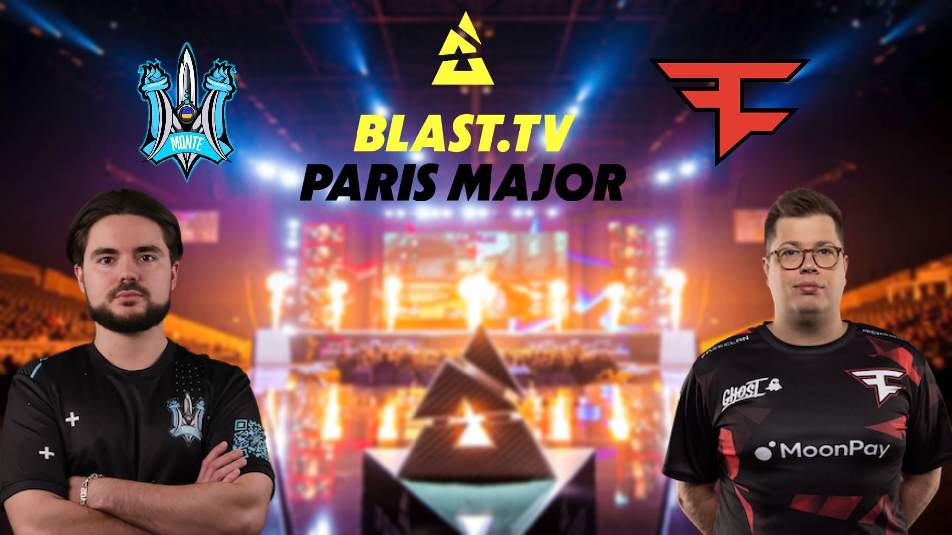 Monte vs FaZe Clan - CS:GO BLAST.tv Paris Major 2023: Predictions, where to watch, and more(image via Sportskeeda)