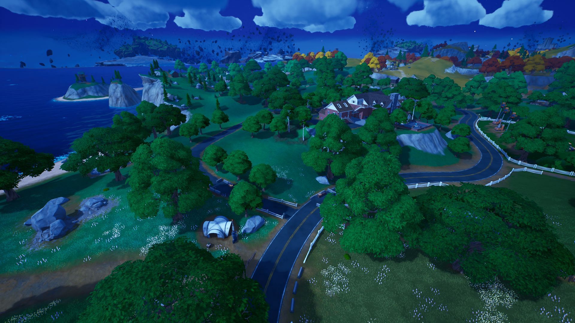 Look for the giant mansion to find the Clone Trooper checkpoint at Frenzy Fields (Image via Epic Games/Fortnite)