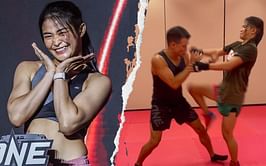 Stamp Fairtex shows Mitch Chilson perfect knee to the body