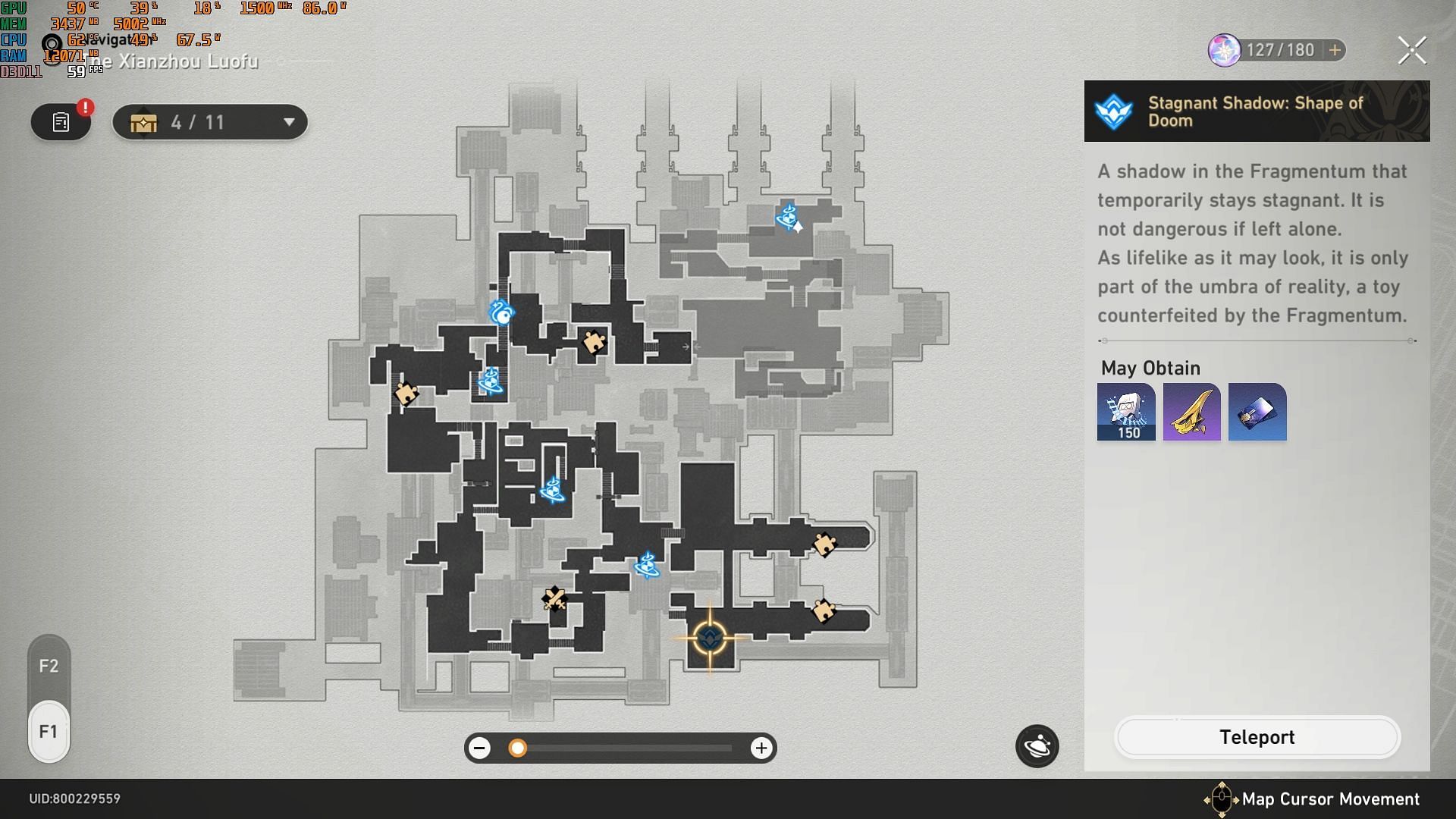 Location for Shapeshifter&#039;s Lightning Shaft farm (Image via Honkai Star Rail)