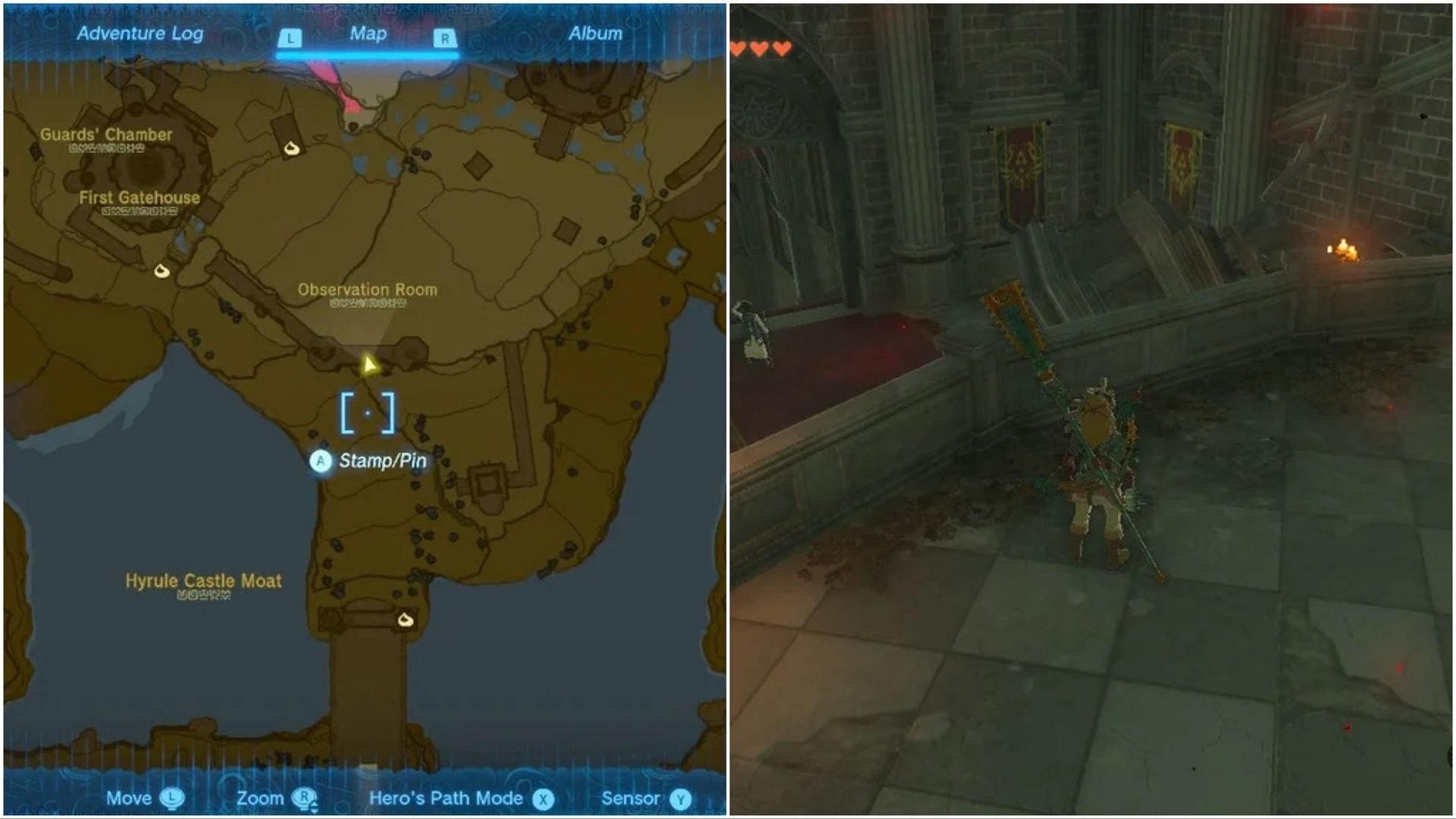 Royal Hidden Passage, which is located below Hyrule Castle (Image via The Legend of Zelda Tears of the Kingdom)