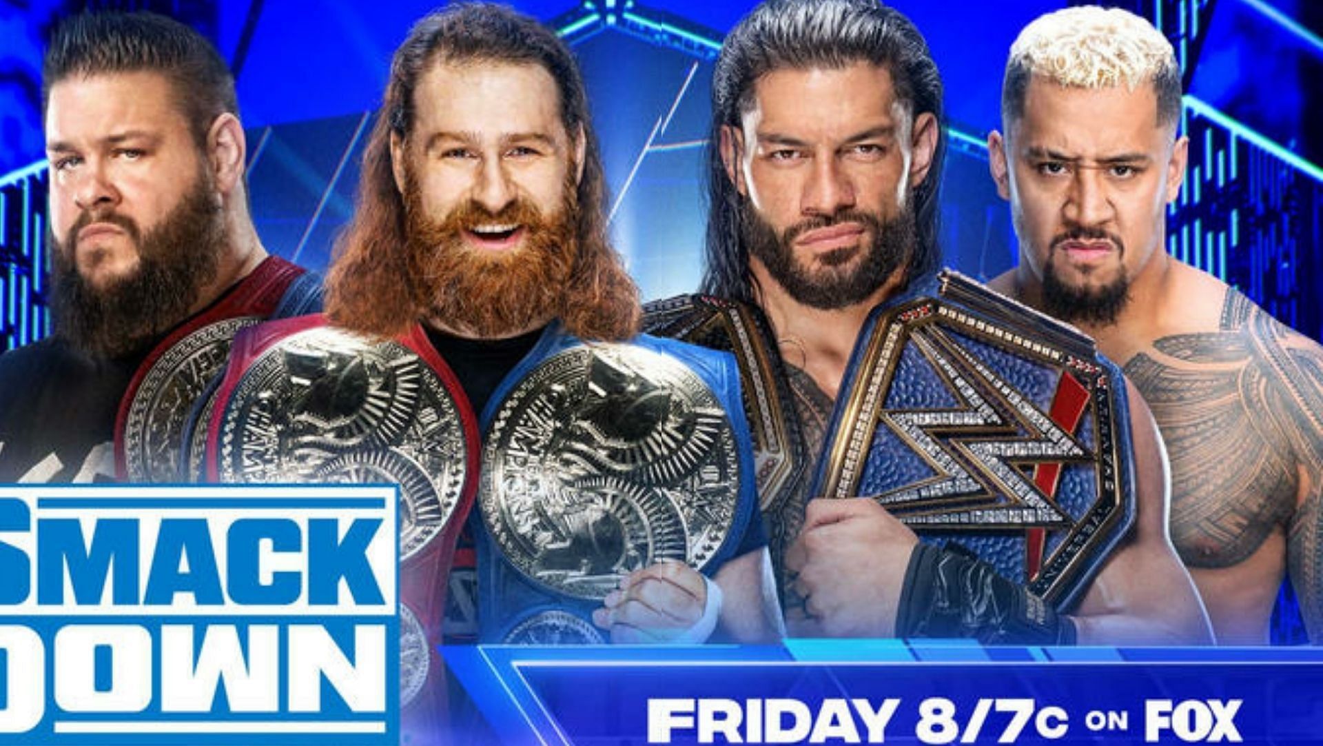 Roman Reigns and Solo Sikoa will come face-to-face with Kevin Owens and Sami Zayn tonight on WWE SmackDown.