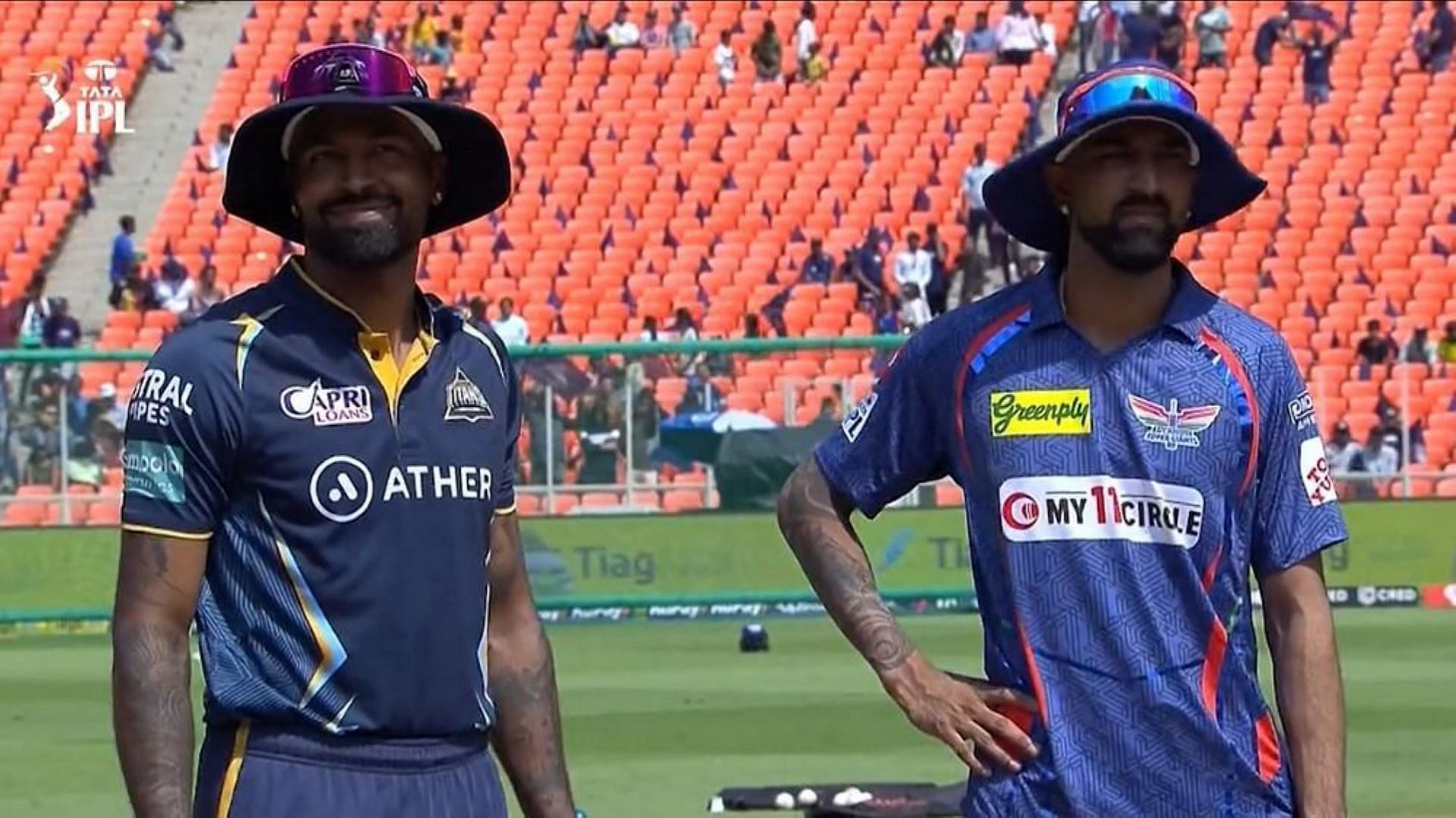 The Pandya brothers were out at toss as their respective team captains. (Credit: Twitter)