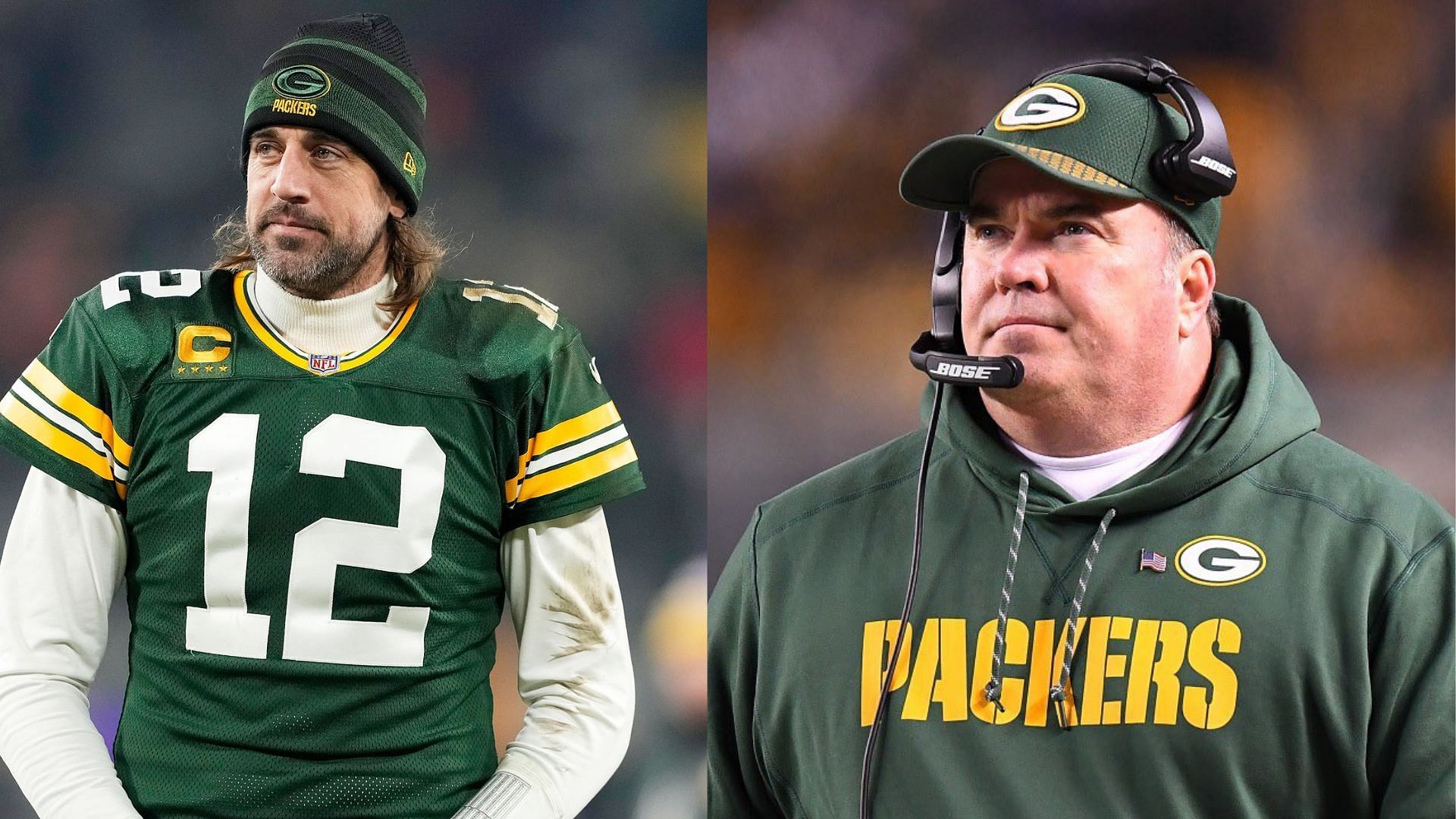 Aaron Rodgers (L) on his relationship with former Packers HC Mike McCarthy (R)