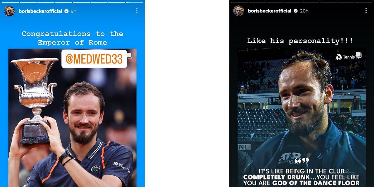 Boris Becker on his Instagram stories