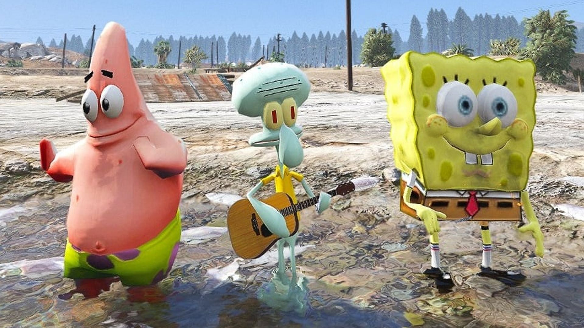 Patrick, Squidward, and Spongebob chilling together (Image via Samrep69, legendario9991)