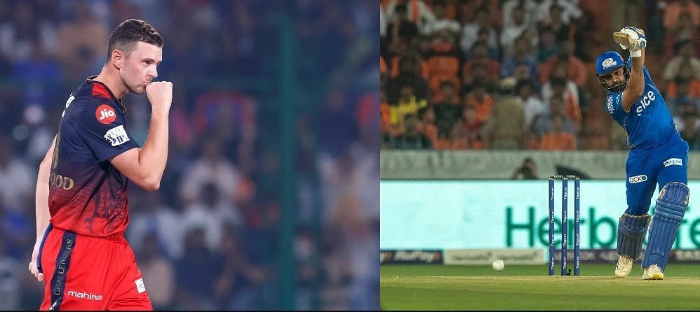 Josh Hazlewood vs Rohit Sharma will be a prelude to the WTC final. [P/C: iplt20.com]