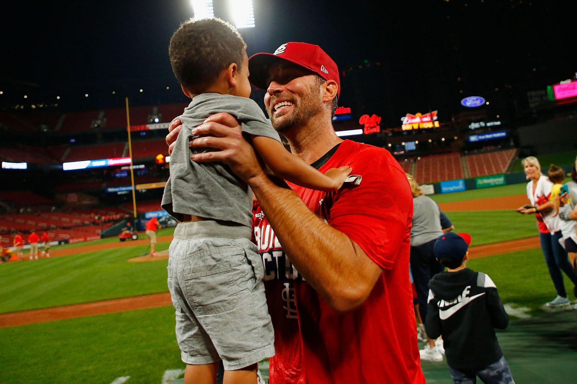 Adam Wainwright's son, Caleb, stole the show at last night's press