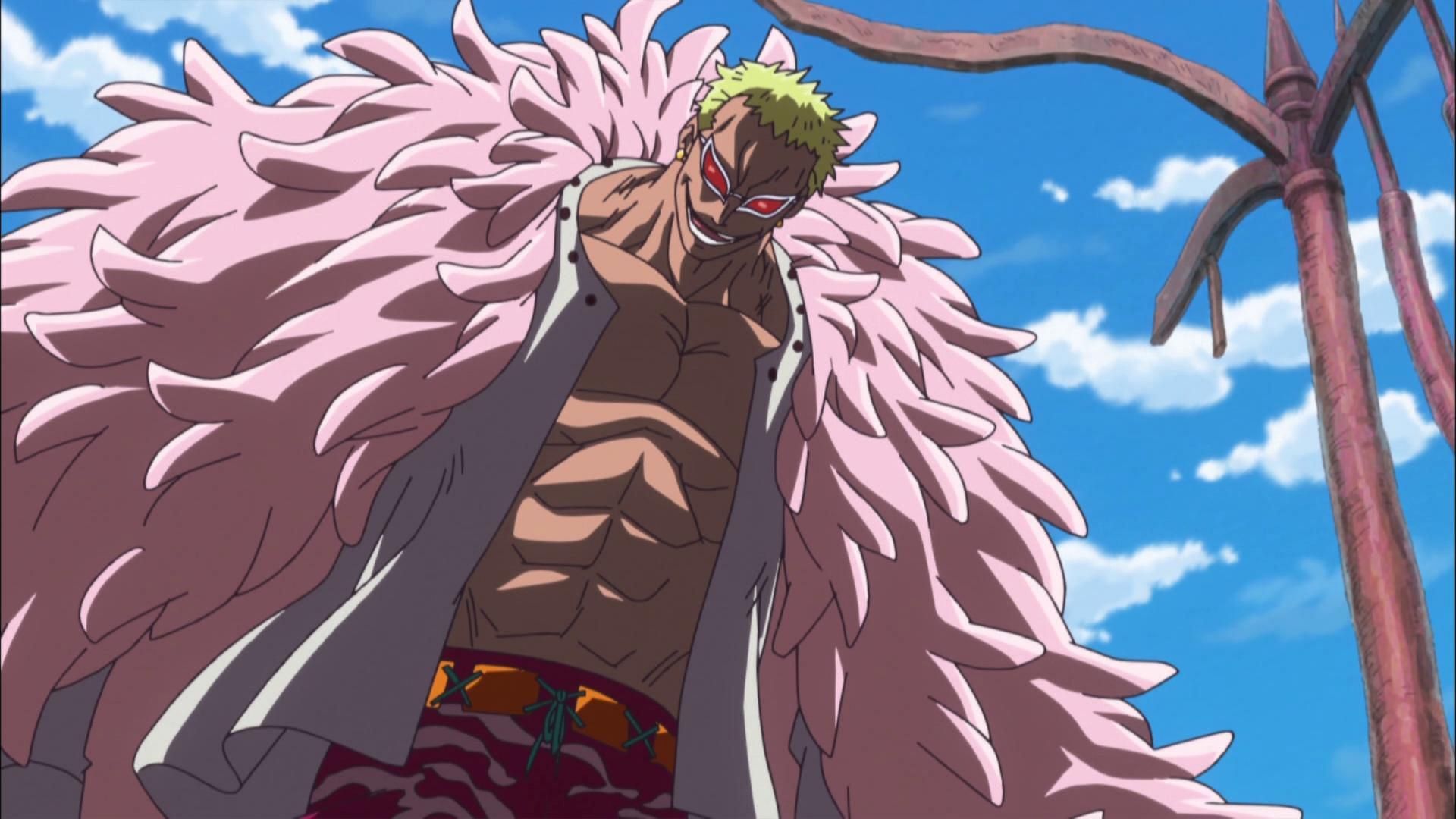 Fan-favorite Donquixote Doflamingo has a breif cameo in One Piece chapter 1114 (Image via Toei Animation)