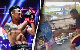 Rodtang puts on the coaching mitts in training session with wife