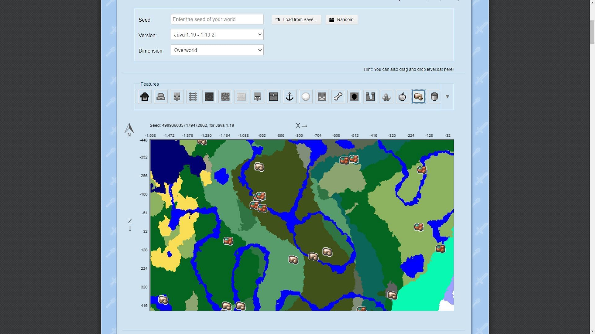 You can easily find ore veins of any Minecraft seed through the Chunk Base website (Image via Spotskeeda)