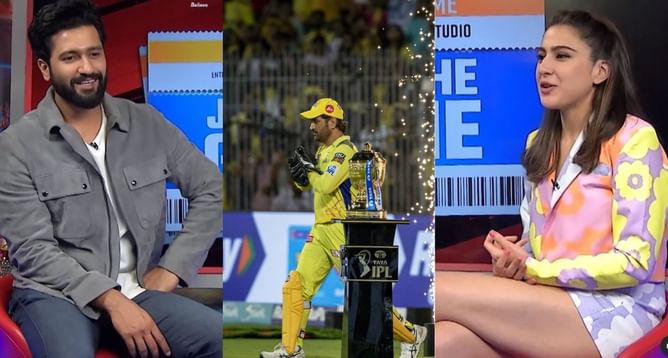 IPL 2023 : 'जंगल में जैसे शेर चलता है', विक्की कौशल और सारा अली खान ने एमएस धोनी की तारीफ में पढ़े कसीदे