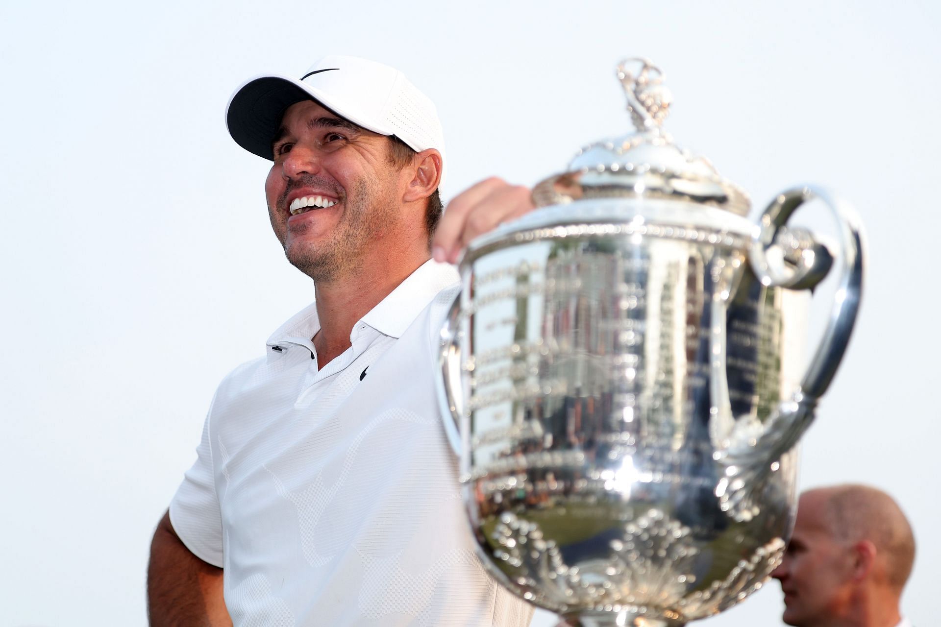 Koepka reacts after winning the 2023 PGA Championship