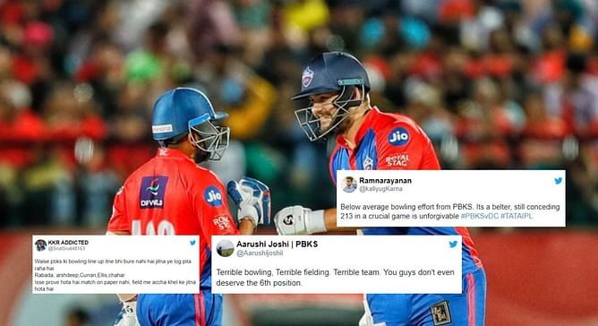 "On paper nahi, field me achha khel ke jitna hota hai" - Fans troll PBKS as DC posts 213/2