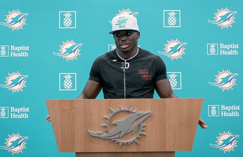 Tyreek Hill during Miami Dolphins Press Conference