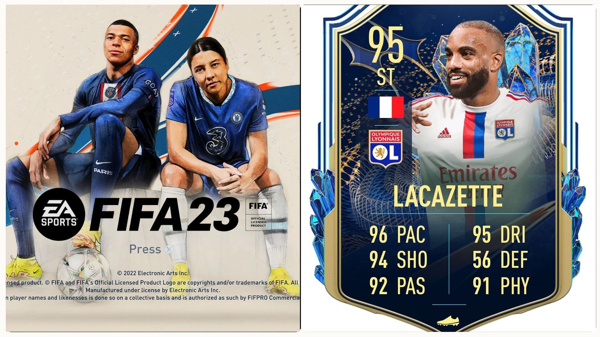 Alexandre Lacazette may feature in Ligue 1 TOTS promo in FIFA 23 Ultimate Team(Image via EA Sports)