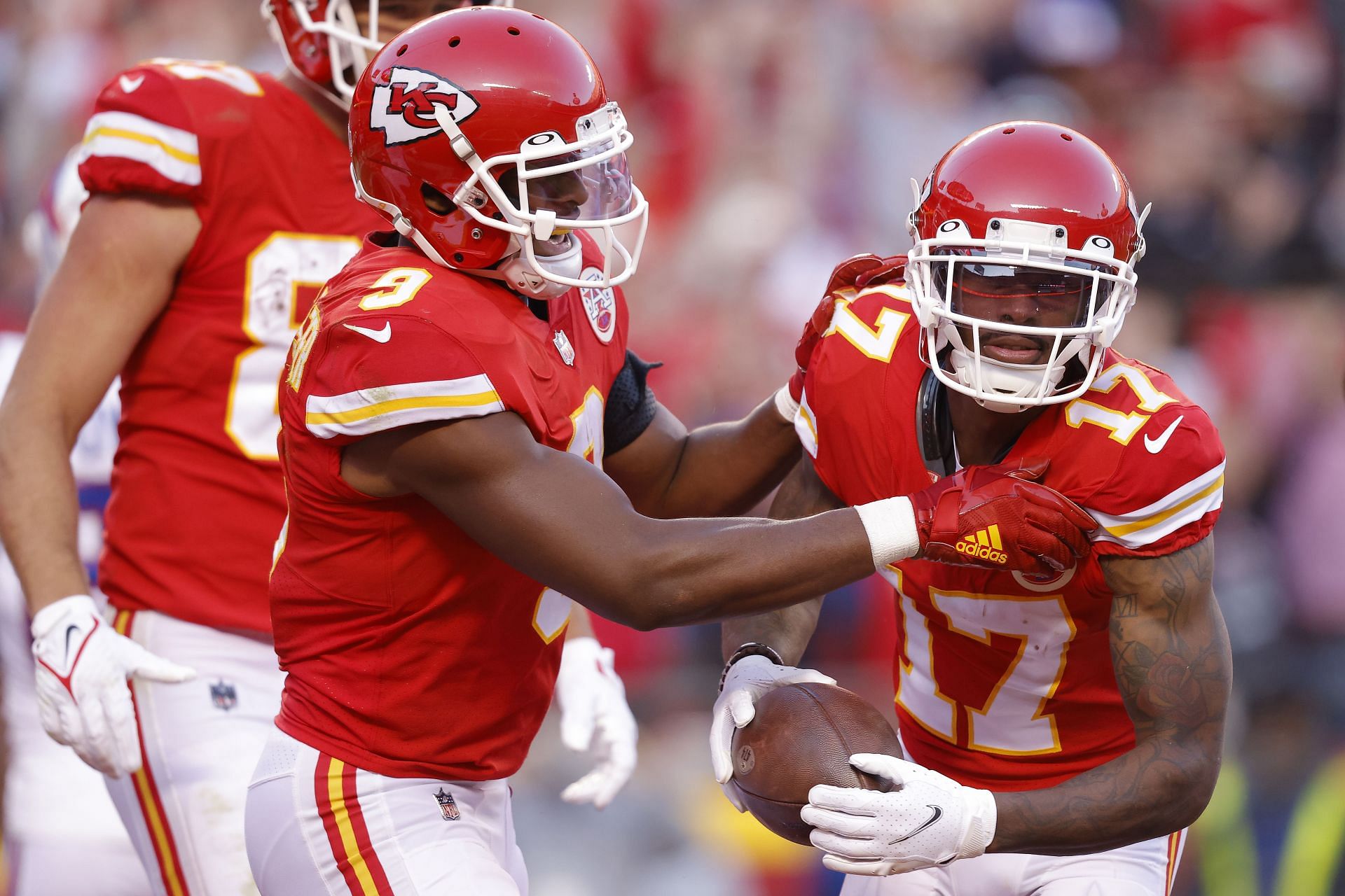 Mecole Hardman during Buffalo Bills v Kansas City Chiefs