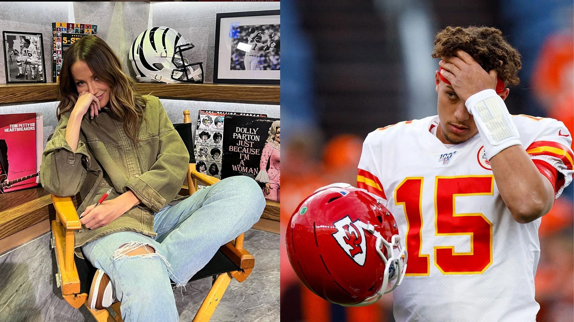 Kay Adams (L) on QB Patrick Mahomes (R) and the Chiefs WRs on the team