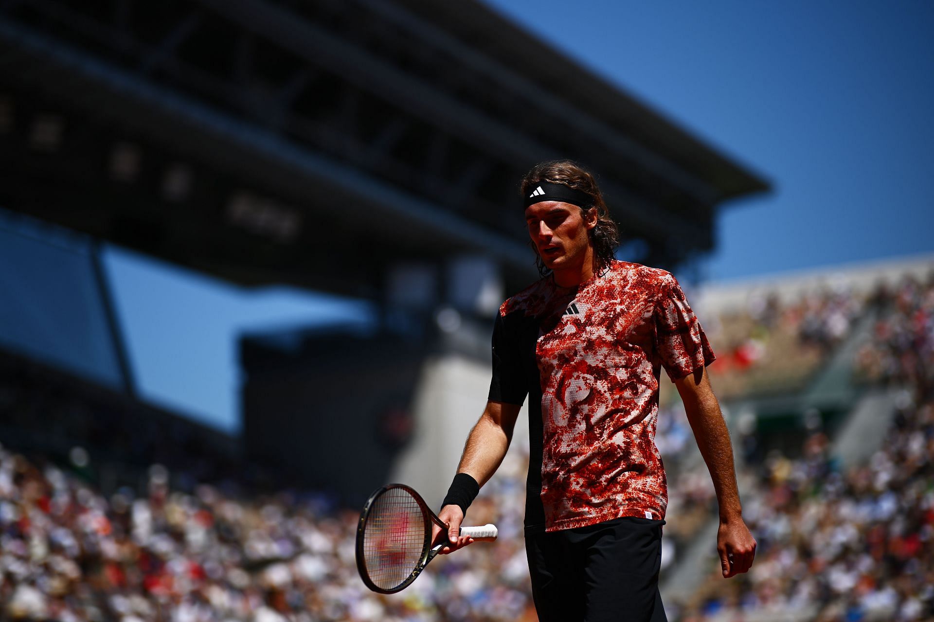 Stefanos Tsitsipas pictured at the 2023 French Open - Day Four.