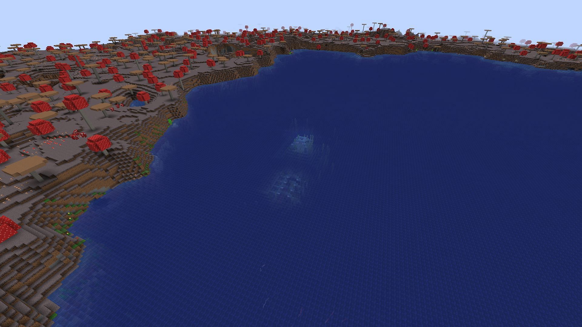 The mushroom island in this Minecraft seed has an aquatic secret tucked away inside (Image via Mojang)