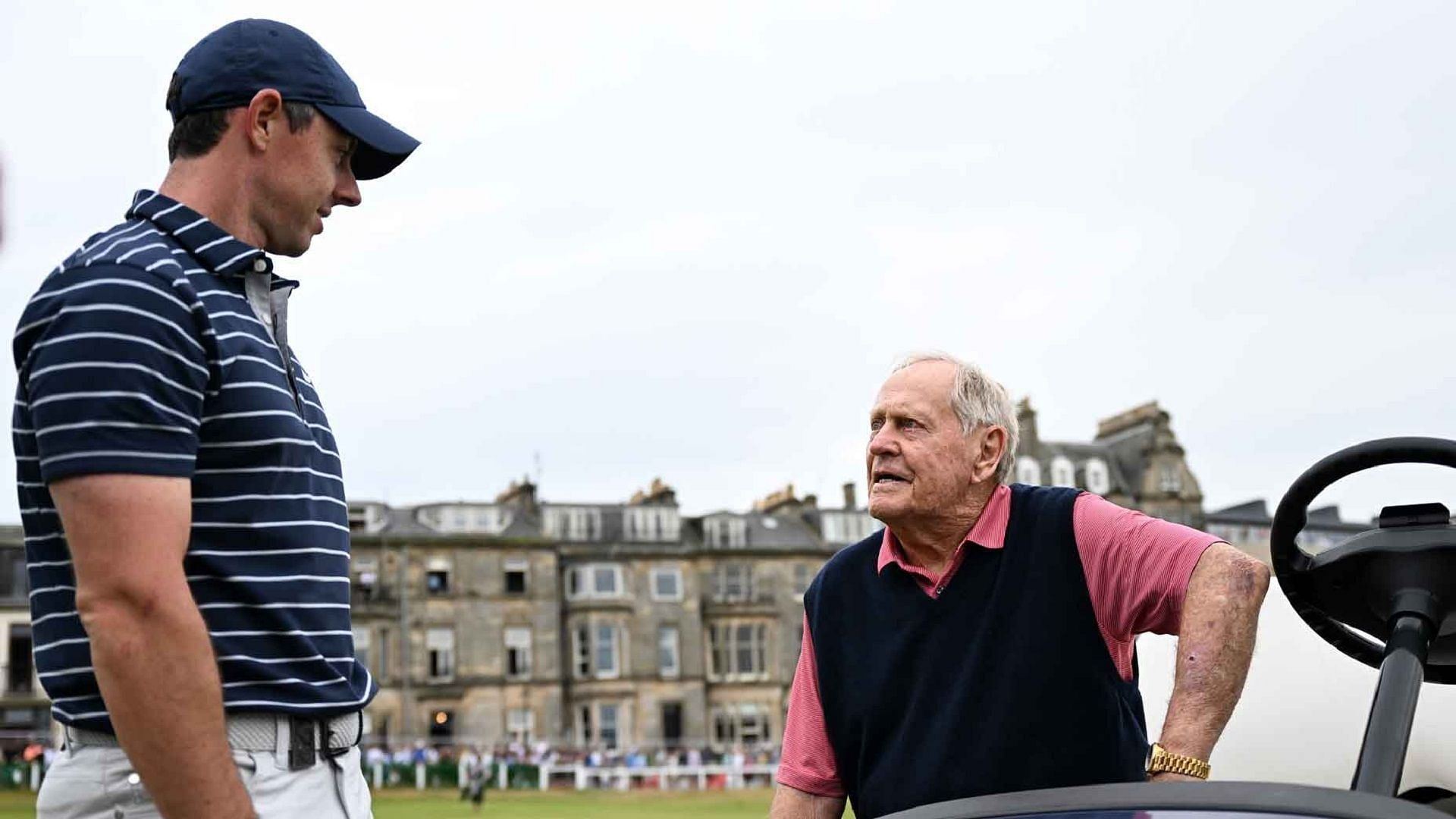 Rory McIlroy and Jack Nicklaus during 2022 Open Championship