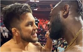 WATCH: Aljamain Sterling and Henry Cejudo exchange heated words and almost get into a scuffle during faceoff at UFC 289 ceremonial weigh-ins