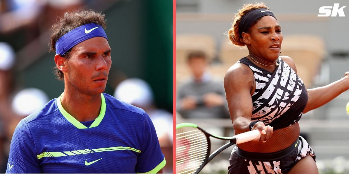 Rafael Nadal (L) and Serena Williams (R) at Roland Garros