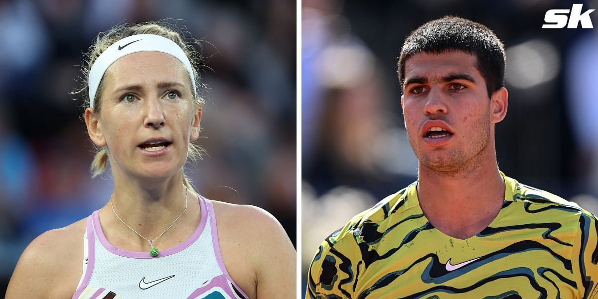 Victoria Azarenka (L) and Carlos Alcaraz (R)