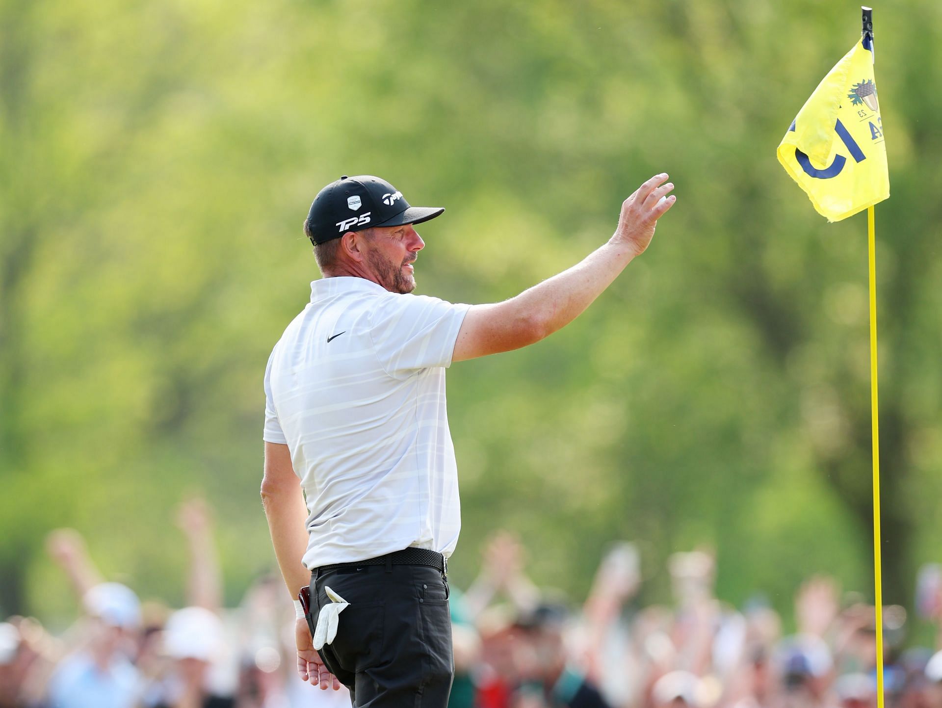 Michael Block celebrates his hole-in-one in the 15th green at the 2023 PGA Championship - Final Round 