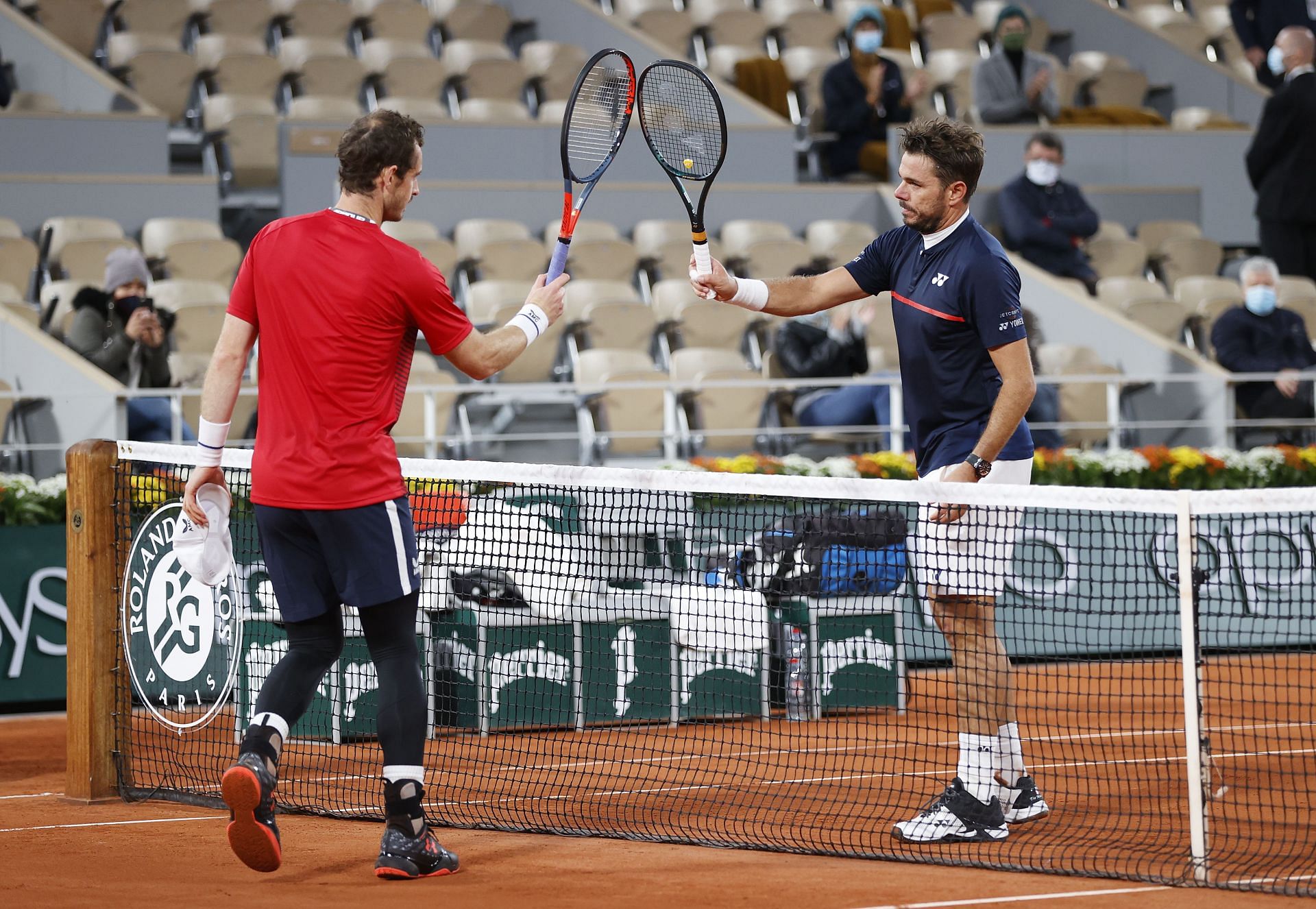 Andy Murray and Stan Wawrinka at the 2020 French Open