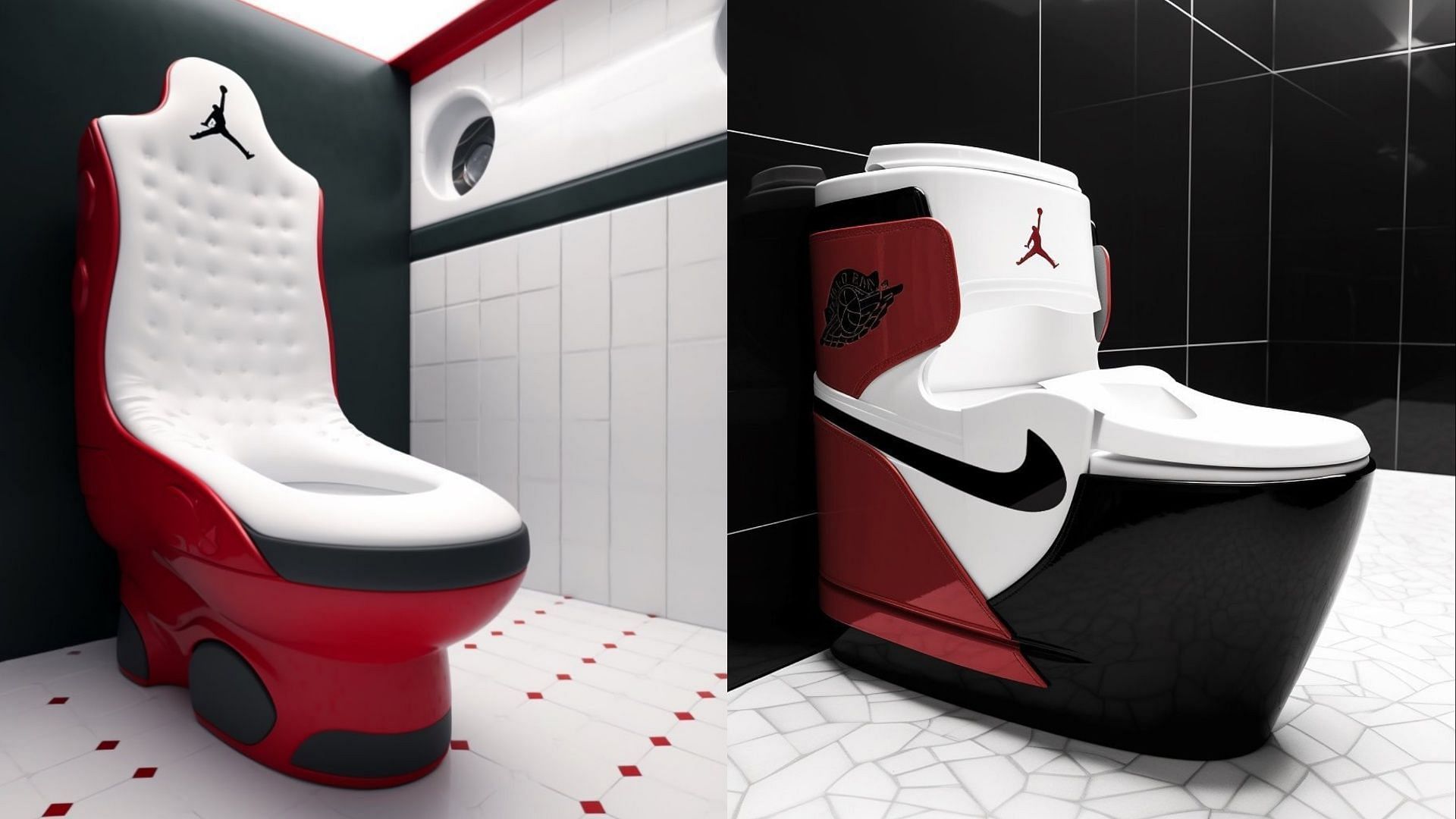 AI-generated images of Air Jordan toilets stun netizens. (Image via Twitter/@ComplexSneakers)