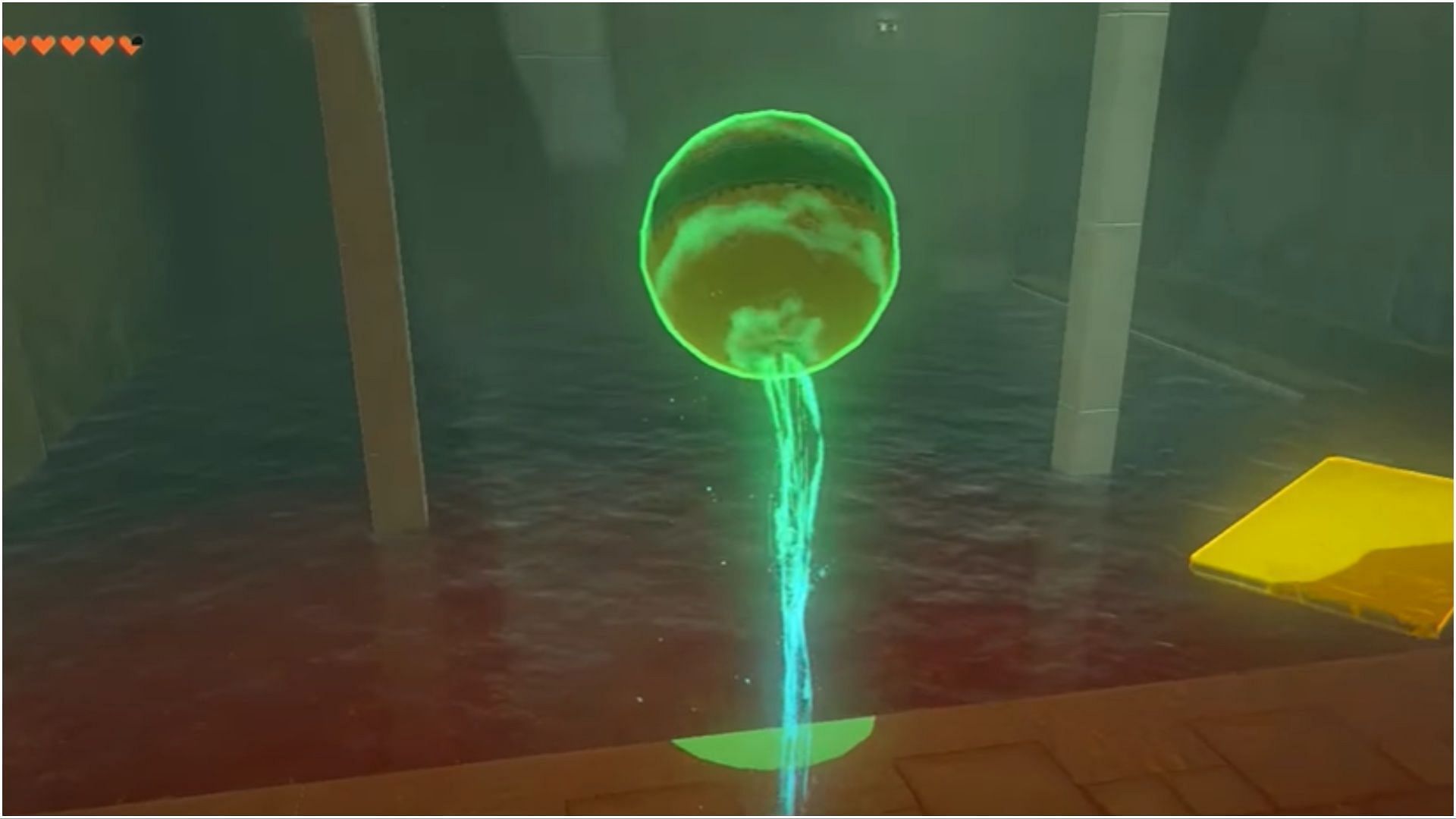 The sphere will hit the circle when it is released (Image via The Legend of Zelda Tears of The Kingdom)