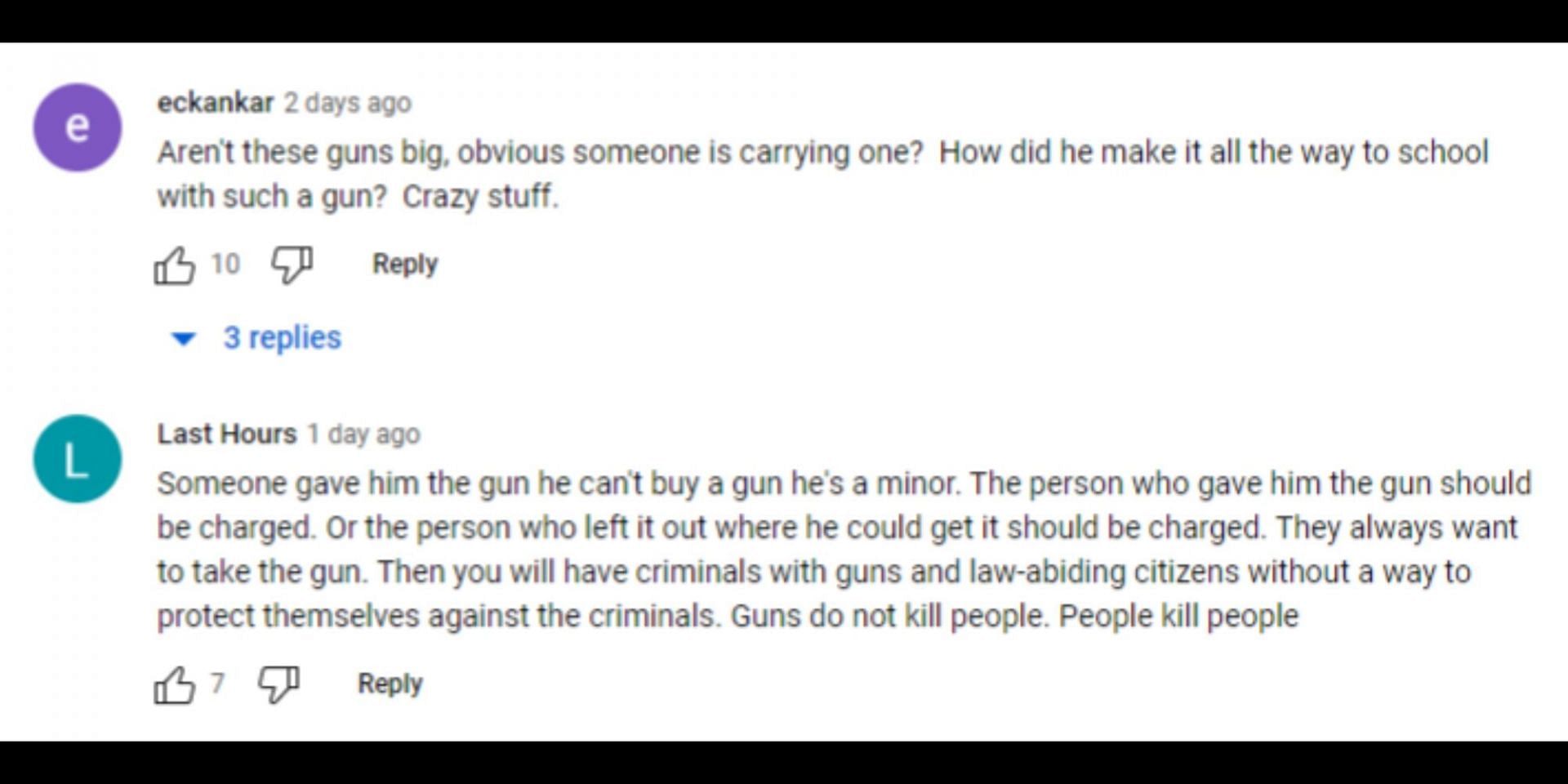 Netizens react to student bringing gun to a school. (Image via YouTube/@12 News)