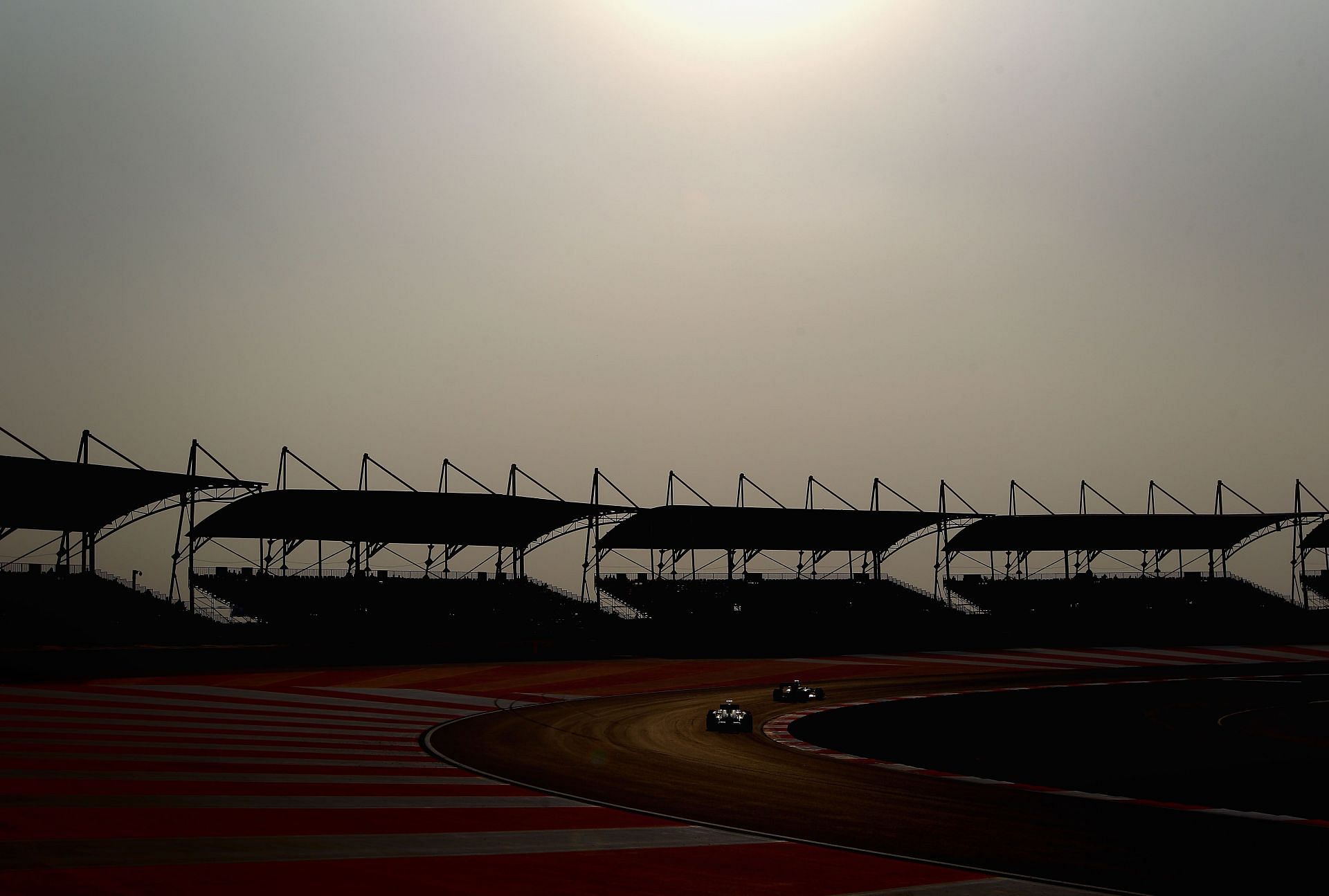 A view of the Buddh International Circuit - venue for MotoGP in India.