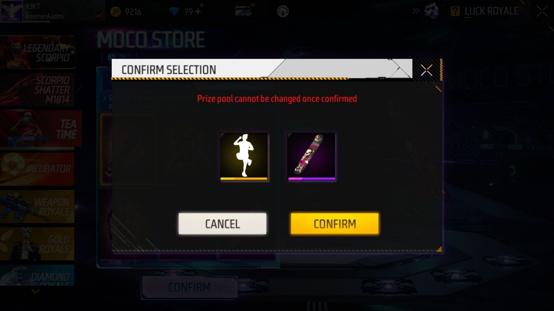 Hit the confirm button to complete the process (Image via Garena)