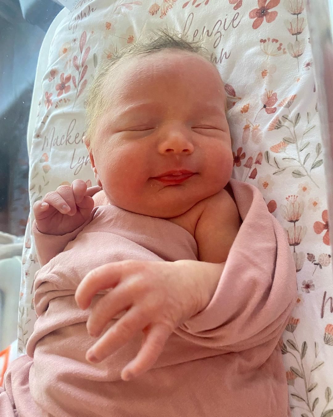 Samantha and Pat McAfee gave birth to a baby girl, Mackenzie Lynn (Image credit: Instagram.com/mrsmcafeeshow)