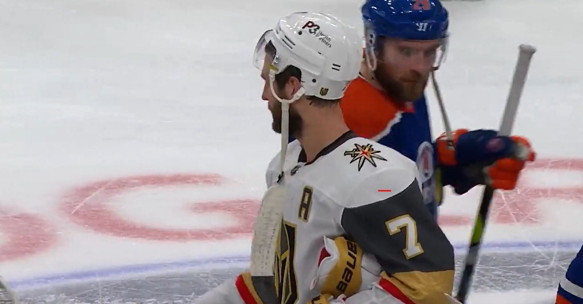 Alex Pietrangelo and Leon Draisaitl have an awkward handshake after Golden Knights eliminated Oilers.