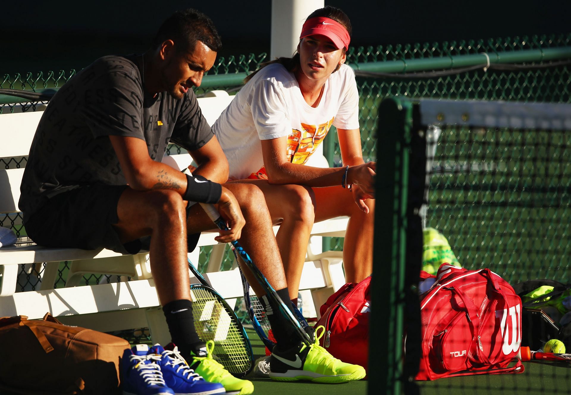 Kyrgios and Tomljanovic in Indian Wells in 2017
