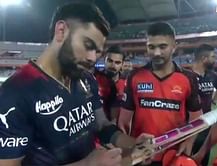 [Watch] Virat Kohli gives autographs to SRH youngsters after leading RCB to a comfortable victory in the chase