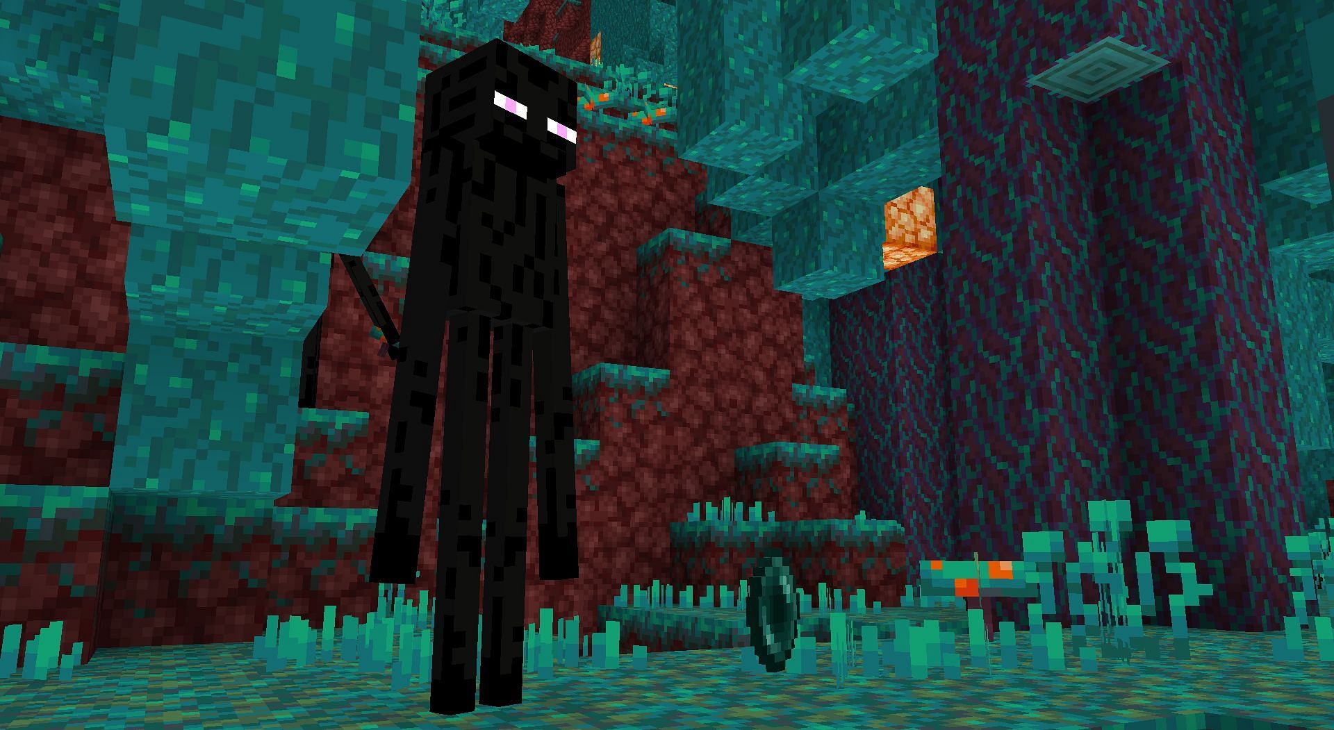 Enderman gets hostile if a player looks at them for too long in Minecraft (Image via Mojang)
