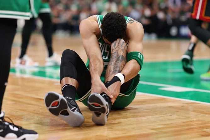 Watch: Jayson Tatum rolls his ankle on the first play of NBA Eastern Conference Finals Game 7